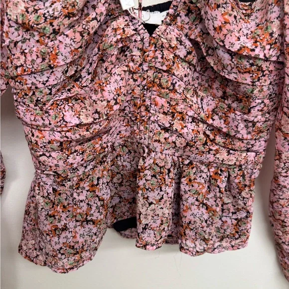 NWT! ASTR the Label Toni Tie Neck Peplum Top - Picture 8 of 12